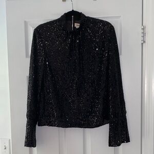Zadig & Voltaire Black Sequin Blouse